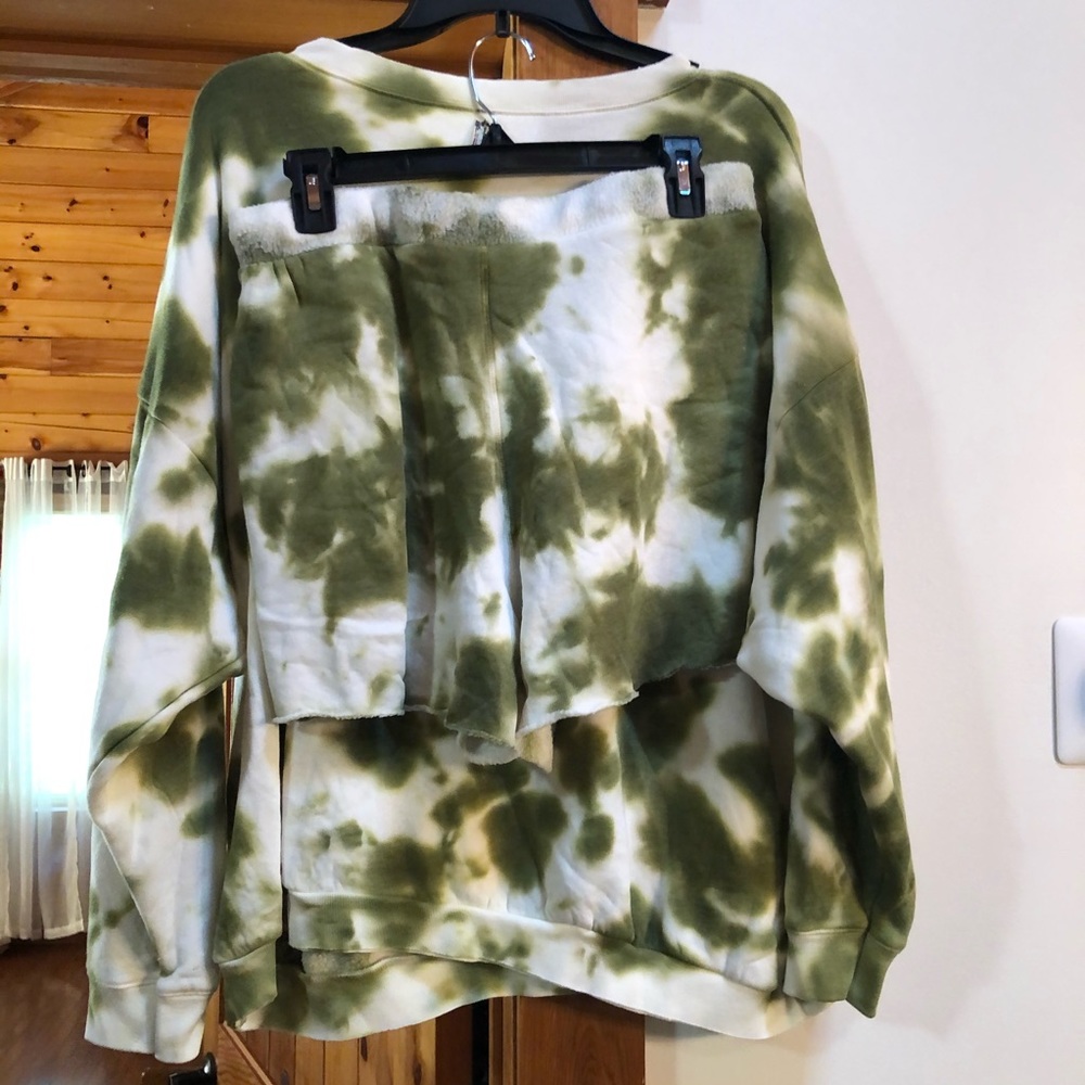 Free People Kelly Washed Tie Dye Lounge Set Medium Green Matching Sweats 🤩 F5 - Picture 4 of 10